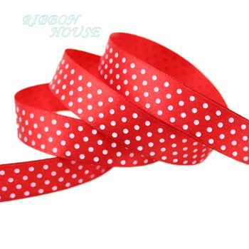 

(25 yards/roll) 5/8"(16mm) red dots printed cartoon grosgrain ribbon gift wrap ribbon decoration ribbons