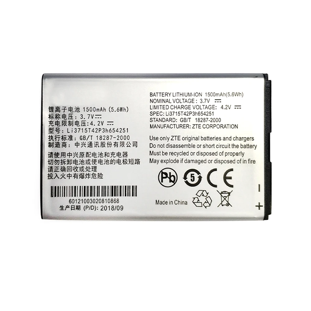 Новый высококачественный аккумулятор LI3715T42P3H654251 3 7 в 1500 мАч для ZTE AC30 AC30S MF30 MF60