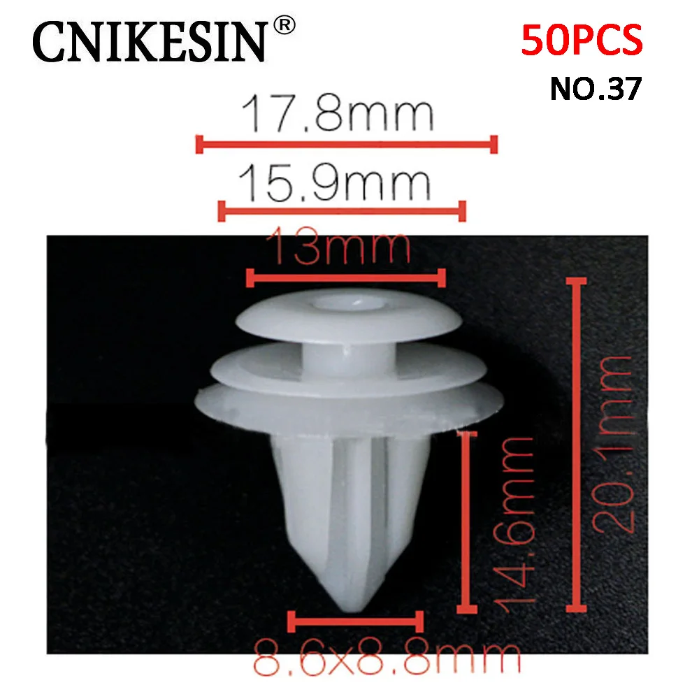 CNIKESIN 50 шт. 8,8 мм Универсальные пластиковые заклепки Крепежные Зажимы отделки дверной панели для VW Toyota Honda BMW Nissan стайлинга автомобилей