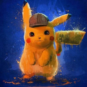 

LZAIQIZG Diamond Embroidery Cute Pikachu 5D DIY Diamond Painting Full Square Diamond Mosaic Pictures Of Rhinestones Home Decor