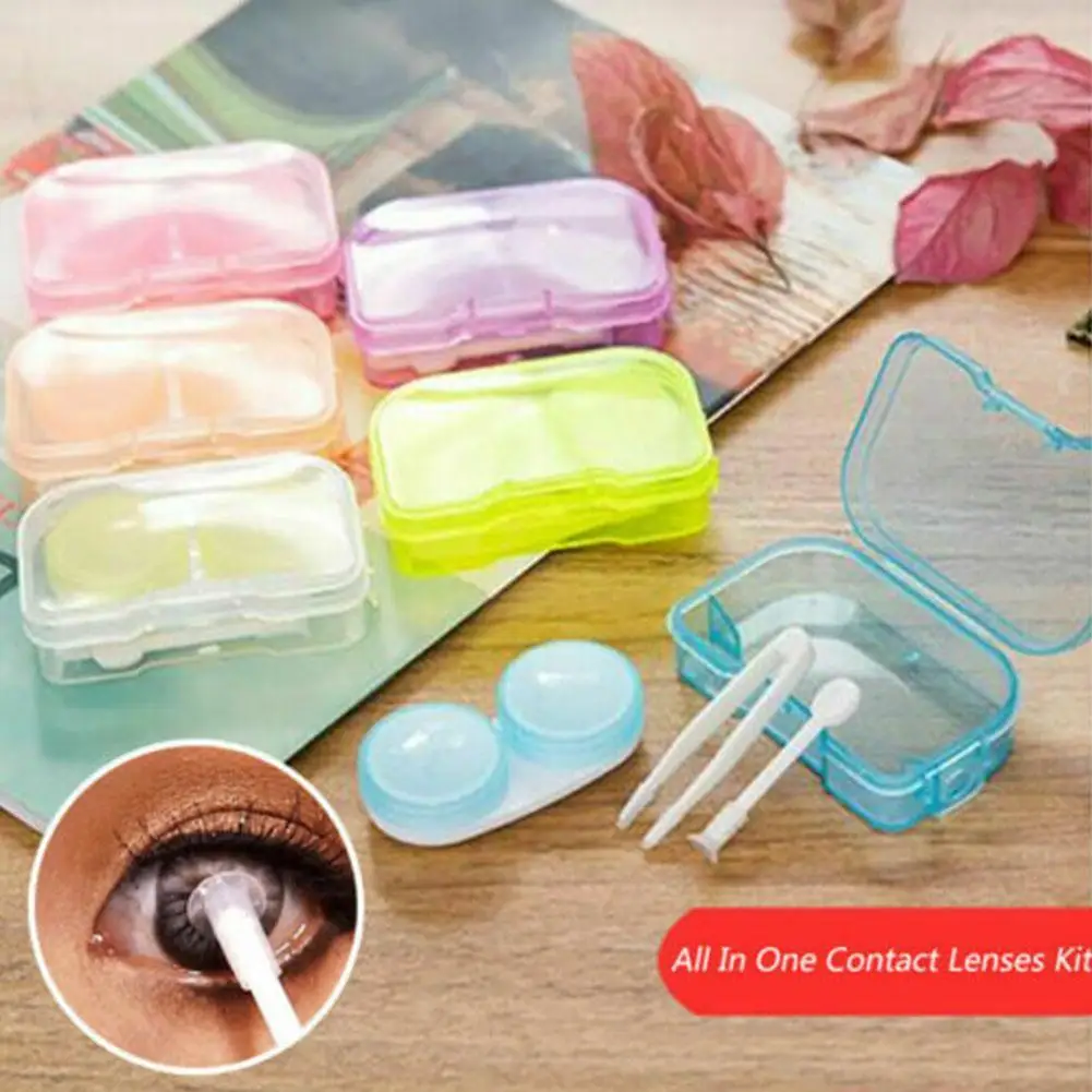 1 шт случайный цвет чехол для контактных линз прозрачный Карманный пластиковый дорожный набор все в одном контактные линзы легко взять держатель Контейнер