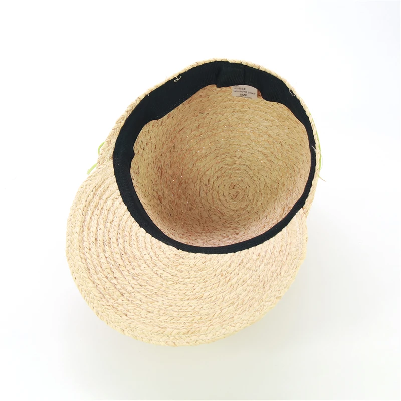 New Design Tweed Belt Raffia Baseball Caps Fashion Women Beach Hats With Bee Female Summer Straw Sun Visor Caps Wholesale