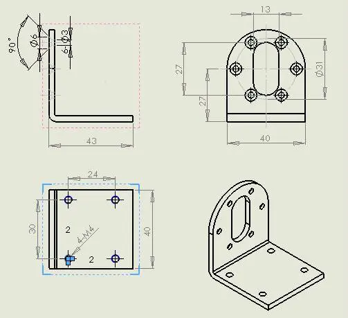 37ga gb dc мотор-редуктор кронштейн мотор алюминиевый кронштейн/горизонтальный кронштейн barrowнагрузки робот