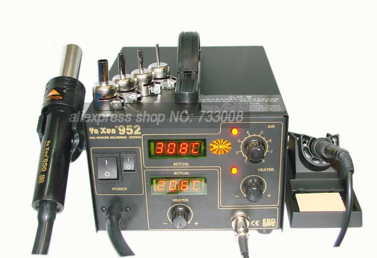 YAXUN YX-952 паяльник/фена BGA SMD паяльная станция 2 в 1 паяльник+ фена высокая производительность