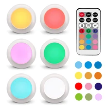 Семейные вечерние беспроводные Светодиодные шайбы датчик касания с регулируемой яркостью светодиодный кухонные шкафы освещение для гардероба 12 цветов Прихожая Ночная лампа