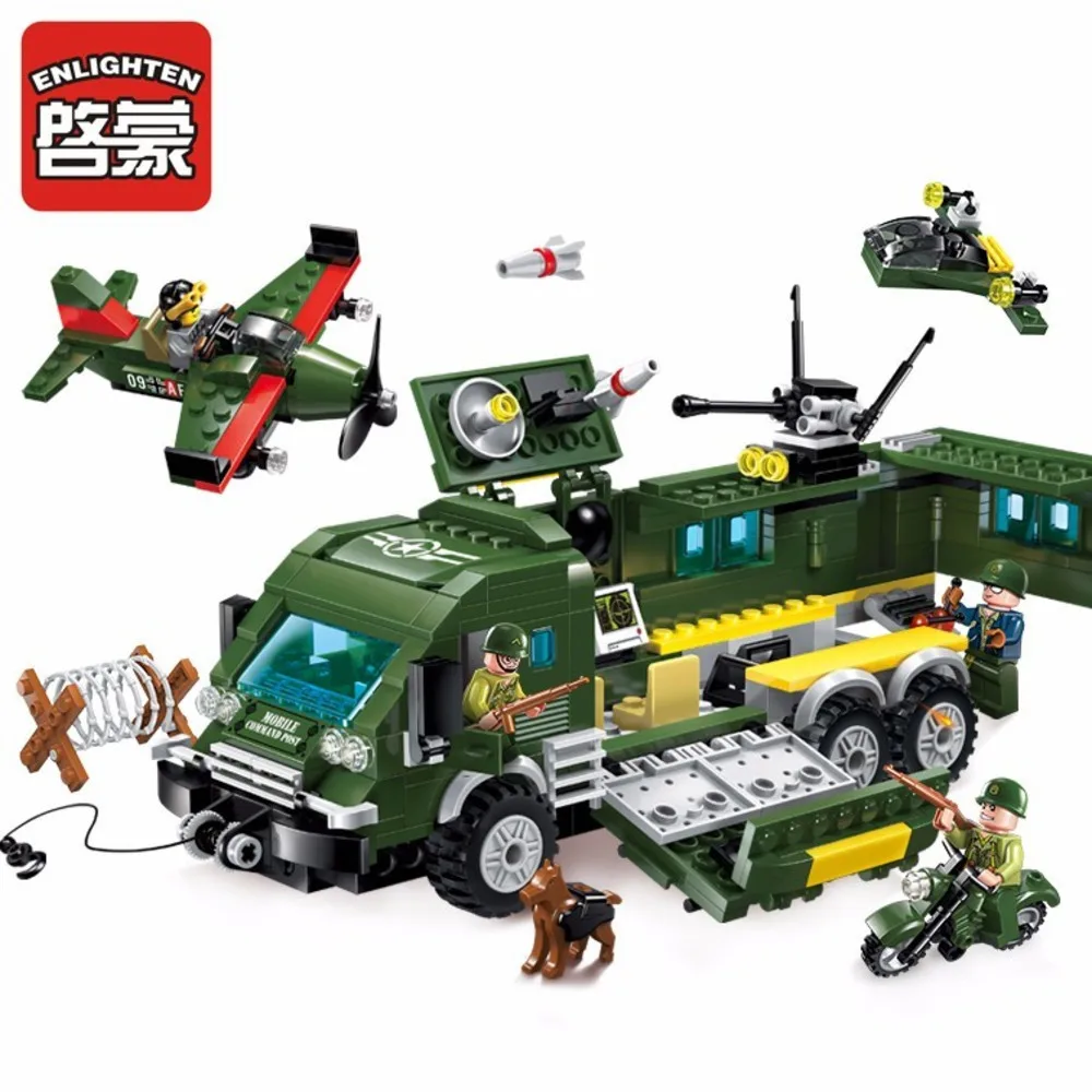 

Enlighten Military Educational Building Blocks Toys For Children Gifts World War Hero Truck Aircraft