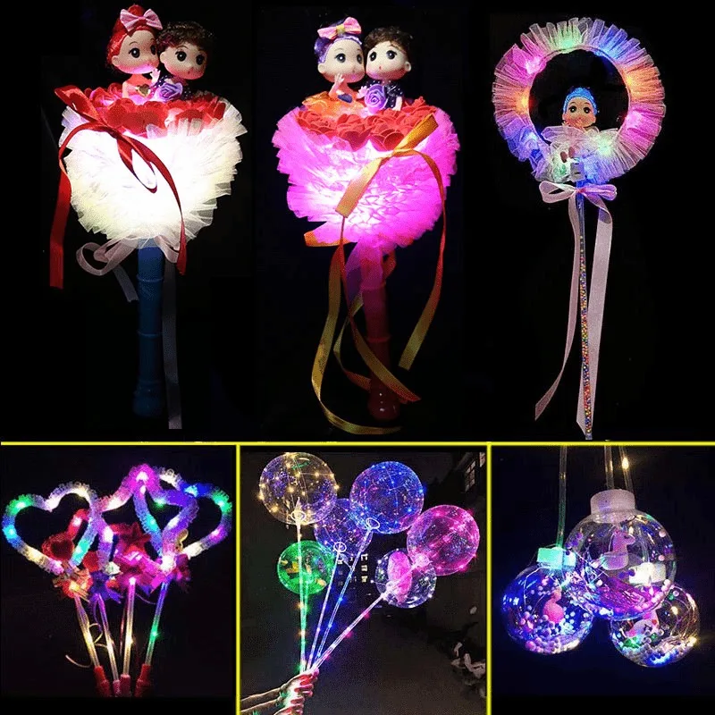 Кукла магический шар с светодиодная осветительная палочка детский подарок на день Святого Валентина Волшебная спиннинговая палочка с легким вращающимся шариком детские игрушки