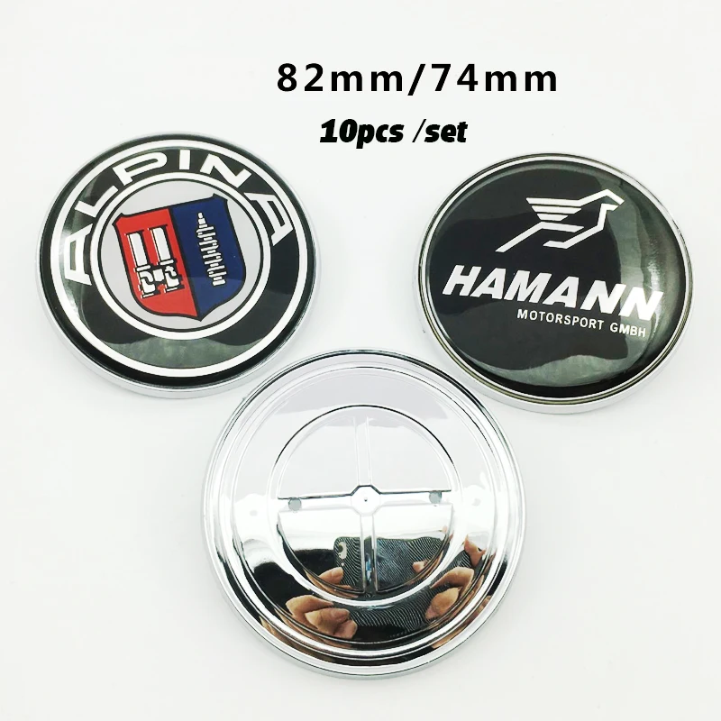 

10pcs 82mm 74mm Chrome Base Car Front Hood Emblem Bonnet Badge Trunk Boot Cap Carbon Fiber Aluminum decals car body stickers