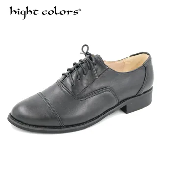 

Brand Handmade Shoes Female Genuine Leather Flat Shoes Plus Size Woman Oxford Shoes for Women Zapatos Mujer Brogues Oxfords