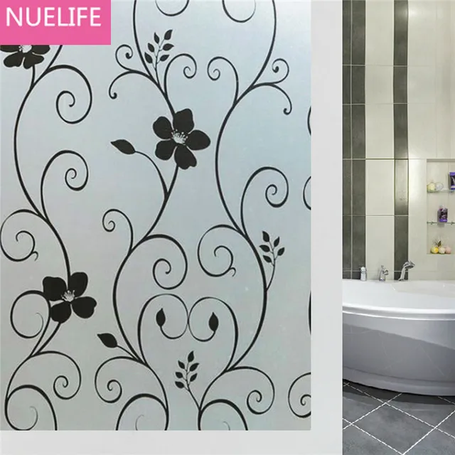 45x100cm Diy Opaque Gl Window Film Privacy Stickers Home 45x100cm Diy Opaque Gl Window Film Privacy Stickers Home Decor Black Wrought Iron Flower Decorative