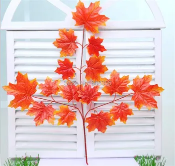 

Fake Maple Simulation Maple Leaf Red/Green Color Tree Branch Stems for Wedding Supplies Photograph Props