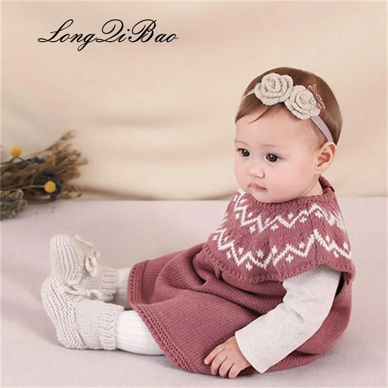 

High quality 2018 autumn Korean new baby wool knitted baby girl dress