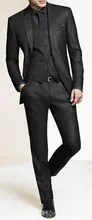 2017 Latest Coat Pant DesignsBlack Satin Embossed Formal Custom Made Wedding Suit For Men Slim Fit 3 Pieces Costume Homme C