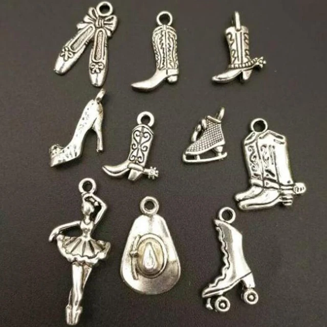 60pcs Vintage Silver Western Cowboy Charms Alloy Pendants Horse Hat Cactus  Cowboy Boot Charms Accessories For Bracelet Earrings Necklace Jewelry Makin