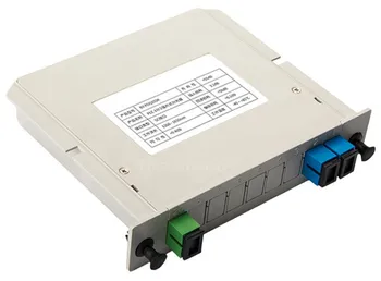 

1 x 2 SC/UPC Branching Fiber Optical Box Splitter Cassette Card Insertion Type ABS PLC Splitter box,FTTH 1X2 Planar