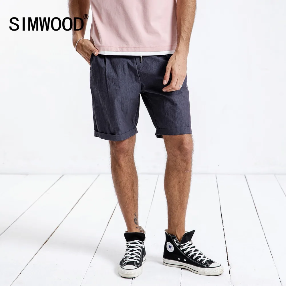 SIMWOOD 2019 новые летние шорты Для мужчин Slim Fit Тонкий Причинно шнурок Высокое качество, Большие размеры Молния Fly Для мужчин s Костюмы 180213