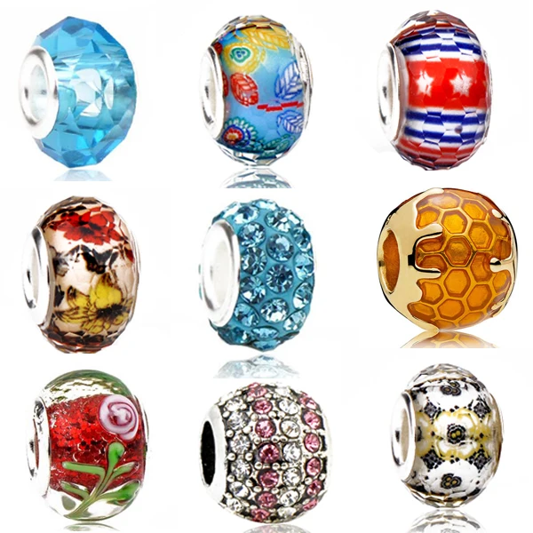 

Maxi Small Colorful Glass Ball Beads Sheep Flowers Crystal Charms Beads Fit Pandora Bracelets & Bangles for Women DIY Jewelry