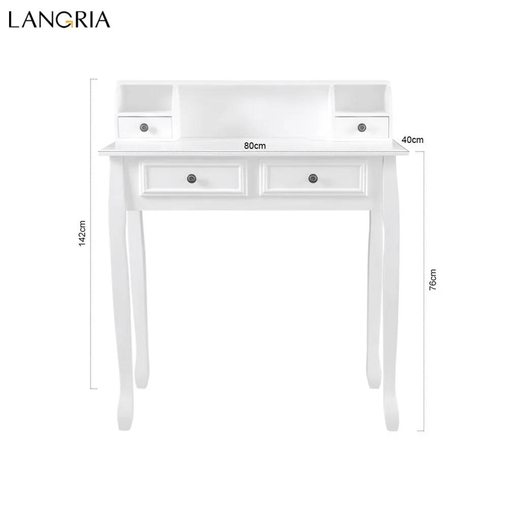 Туалетный столик для макияжа LANGRIA с 4 ящиками 3 открытыми отсеками хранения и