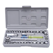 40 шт./компл. стальной многофункциональный набор инструментов гаечный ключ с захлопывающейся головкой гнездовая защелка Двусторонняя отвертка бытовой инструмент для ремонта автомобиля