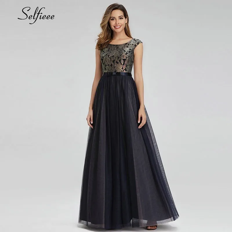 navy blue long summer dress