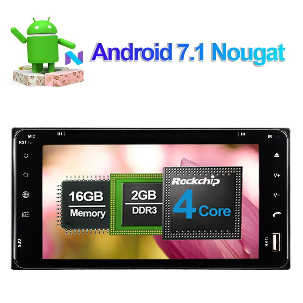 Perfect 8 Core Android 8.0 Car DVD Player with GPS Navigation Universal Model For Toyota Fortuner Corolla Vios Yaris Hilux Radio Stereo 1