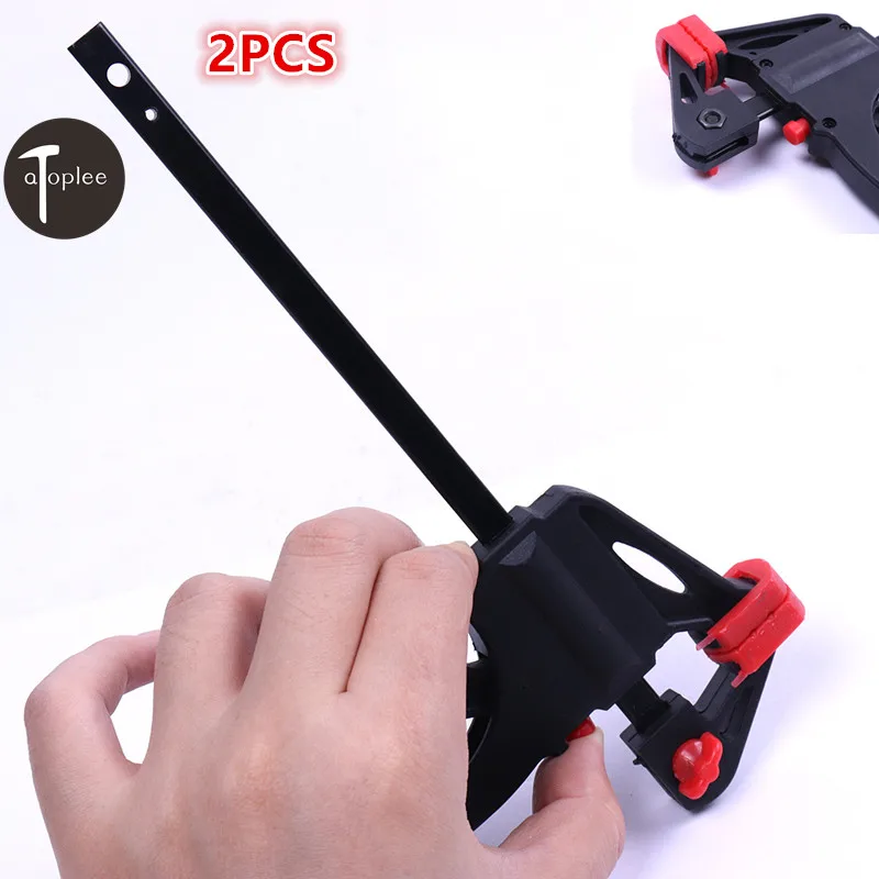

2PCS 4 Inch Quick Ratchet Release Speed Squeeze Woodworking Bar Clamp Clip Kit Spreader Gadget Tool DIY Hand Speed Clamp