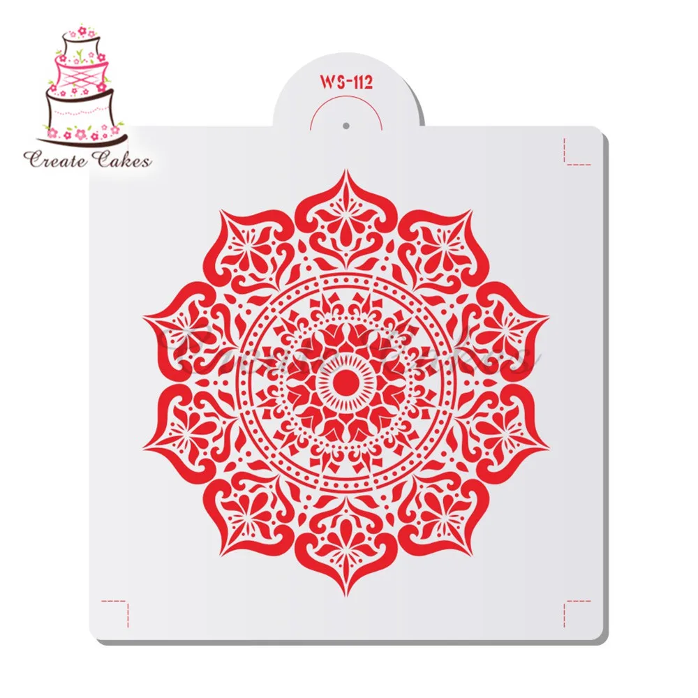 

Diy Craft Mandala Stencils For Walls Retro European Style Hollow Flower Pattern Wall Decorative Embossing Paper Card WS-112