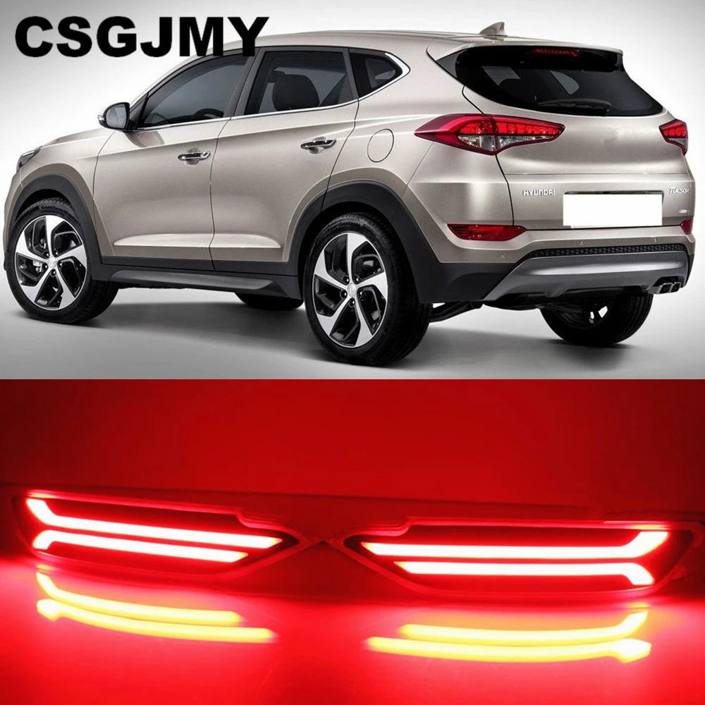 1 пара для hyundai tucson автомобильный Светодиодный отражатель лампа задняя противотуманная фара Задний бампер светильник тормозные Аксессуары светильник