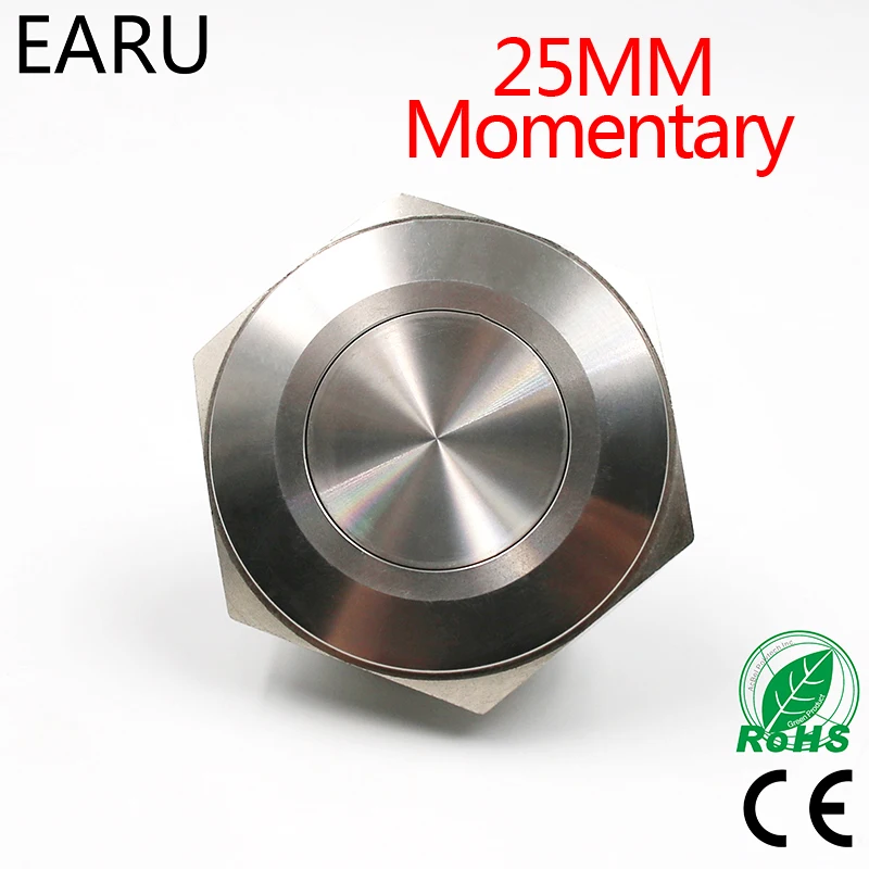 

1pc 25mm Metal Stainless Steel Waterproof Momentary Doorebll Bell Horn Push Button Switch Car Auto Engine Start PC Power Start