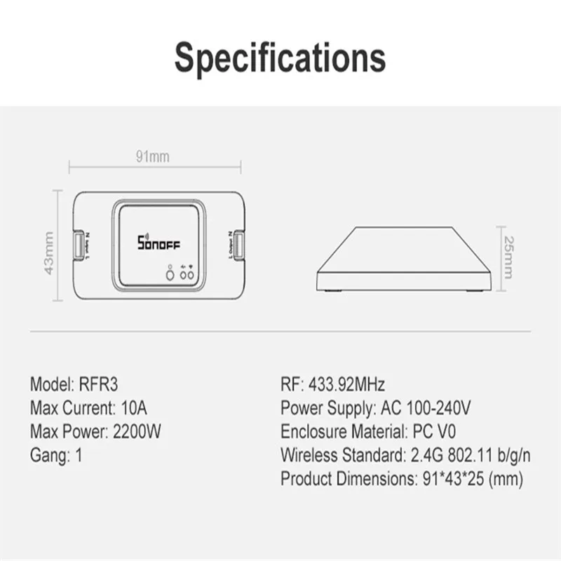 SONOFF RF R3 Smart Home WIFI DIY Smart RF Control Switch Wireless Remote Switch Automation Modules Works with Alexa Google Home SONOFF RF R3 Smart Home WIFI DIY Smart RF Control Switch Wireless Remote Switch Automation Modules Works with Alexa Google Home