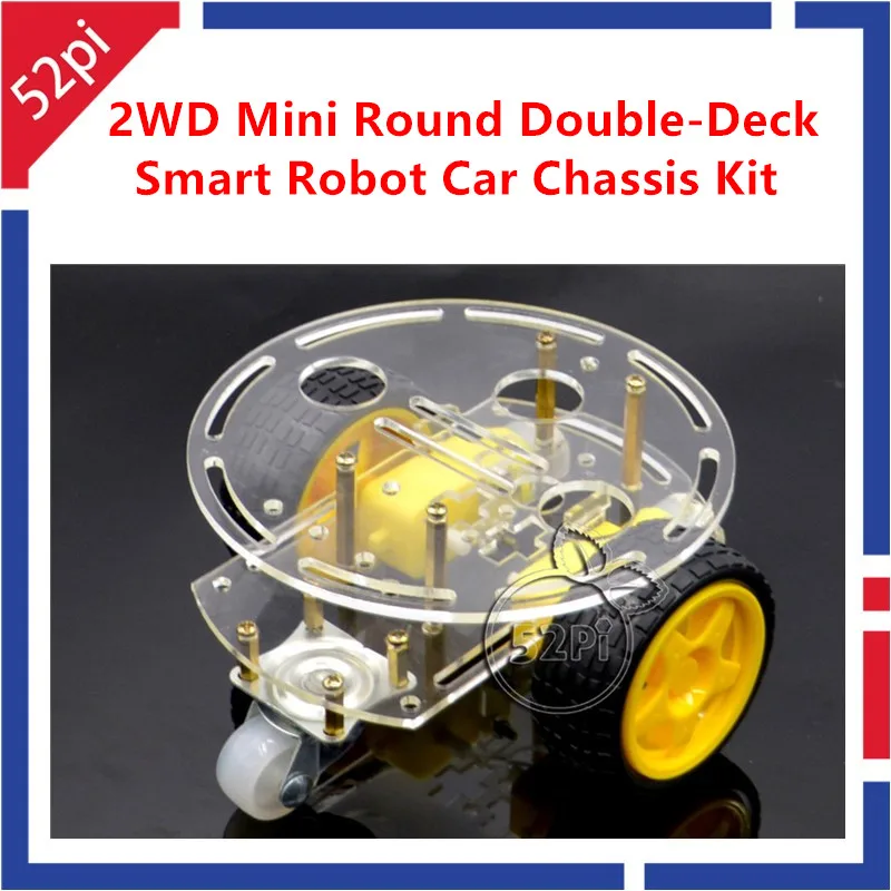 2WD Mini Round Double Deck Smart Robot Car Chassis DIY Kit for font b Arduino b