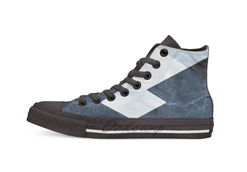 

Geometrics II blue marble silver Design breathable Casual High Top lace-up Canvas shoes sneakers For Drop shipping