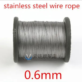

100meter/lot 0.6mm Roll High Tensile Stainless Steel Wire Rope 7X7 Structure