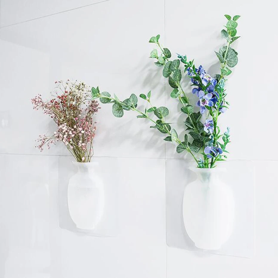 Basedidea силиконовая липкая ваза, домашний декор растения горшок для цветов контейнер настенная Ваза бутылка