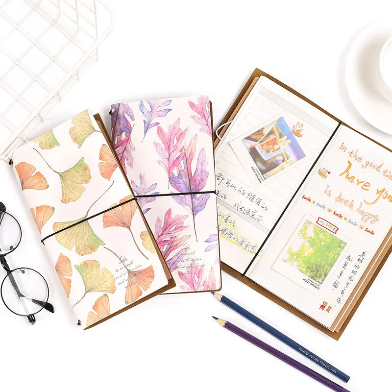 

FGHGF Cute Retro Cover Floral Flower Schedule Book Diary Weekly Planner Notebook Stationery Gift Travel diary