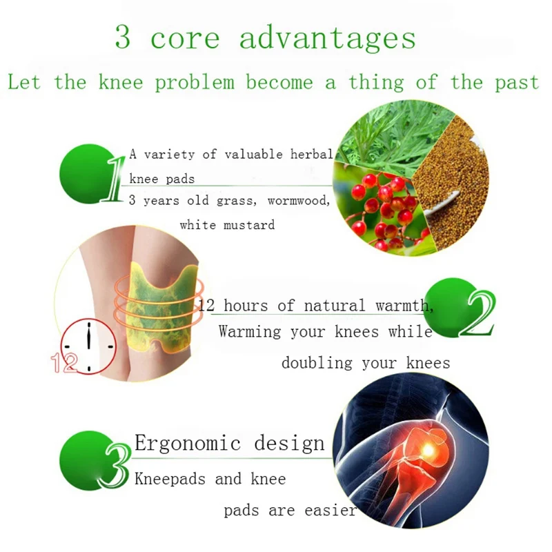 12 шт./пакет облегчение боли в суставах патч полынь с заплатками на коленях на массаж мышц мышцы артрит боли патчи уход колено ящик для инструментов