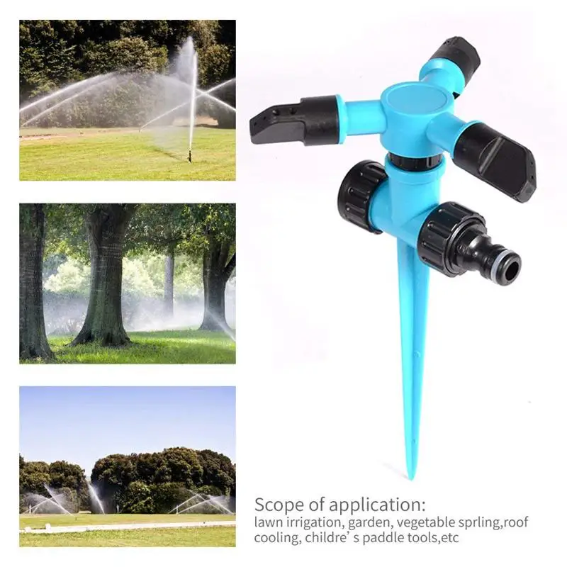 Garden Sprinkler, 360 Degree Rotating Lawn Sprinkler with Up To 3,000 Sq. Ft Coverage - Adjustable, Weighted Gardening Waterin