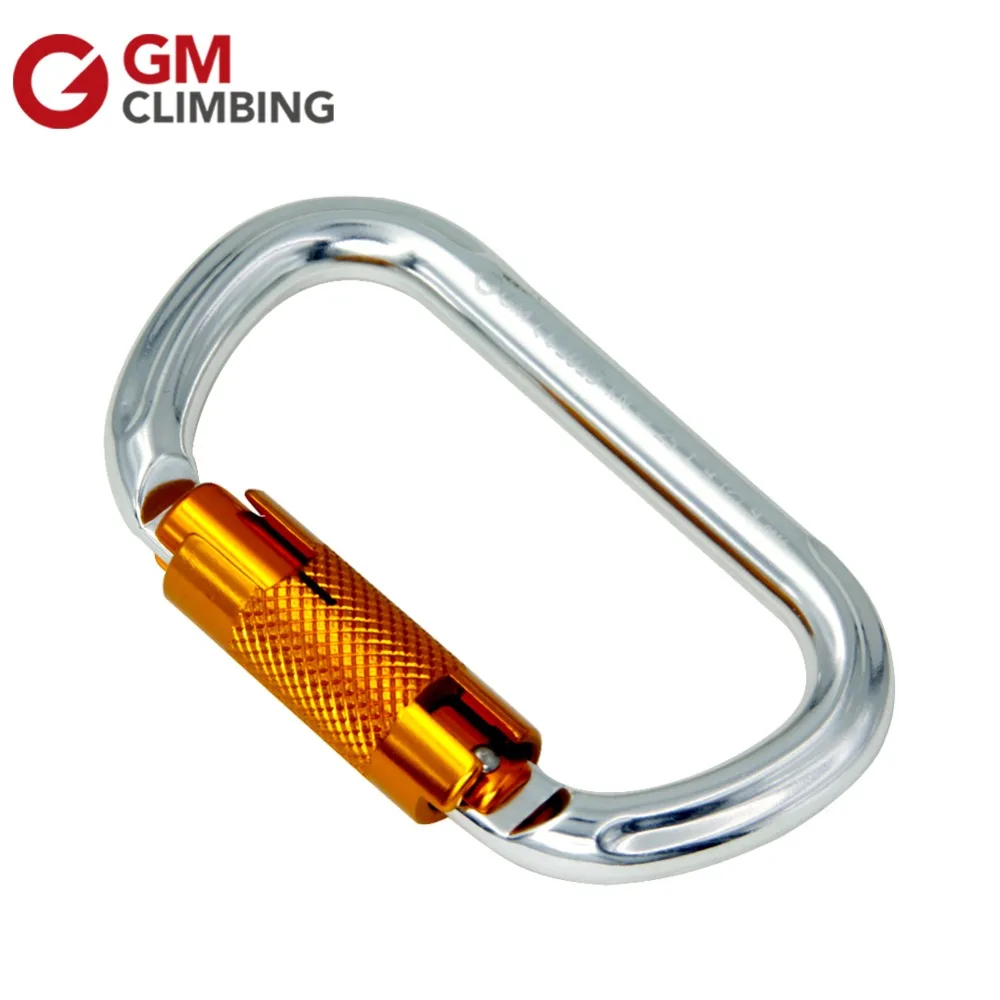 25kN Tree Climbing Carabiner Large Oval Shape Auto Locking Carabiner