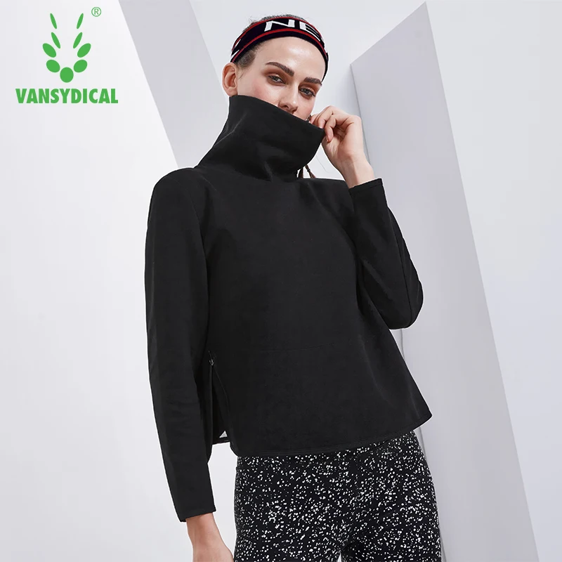 SPT Vansydical Autumn Winter Sports Sweater High-collar Running Gym Yoga Tops Women's Long Sleeve Fitness Workout Pullovers | Спорт и