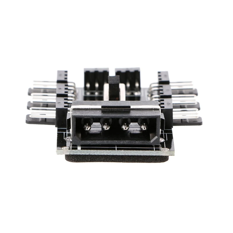 PC IDE Molex 1 To 8 Way Splitter Cooling Fan Hub 3 Pin 12V Power Socket 2