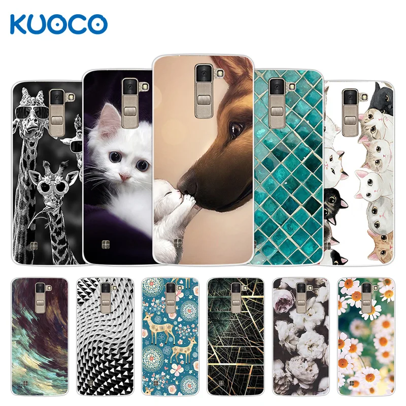 Luxury Soft TPU Case For LG K8 Lte K350 K350E K350N Giraffe Design 5.0&quot Clear Shell for K 8 Phone Back Silicon Cover Coque | Мобильные