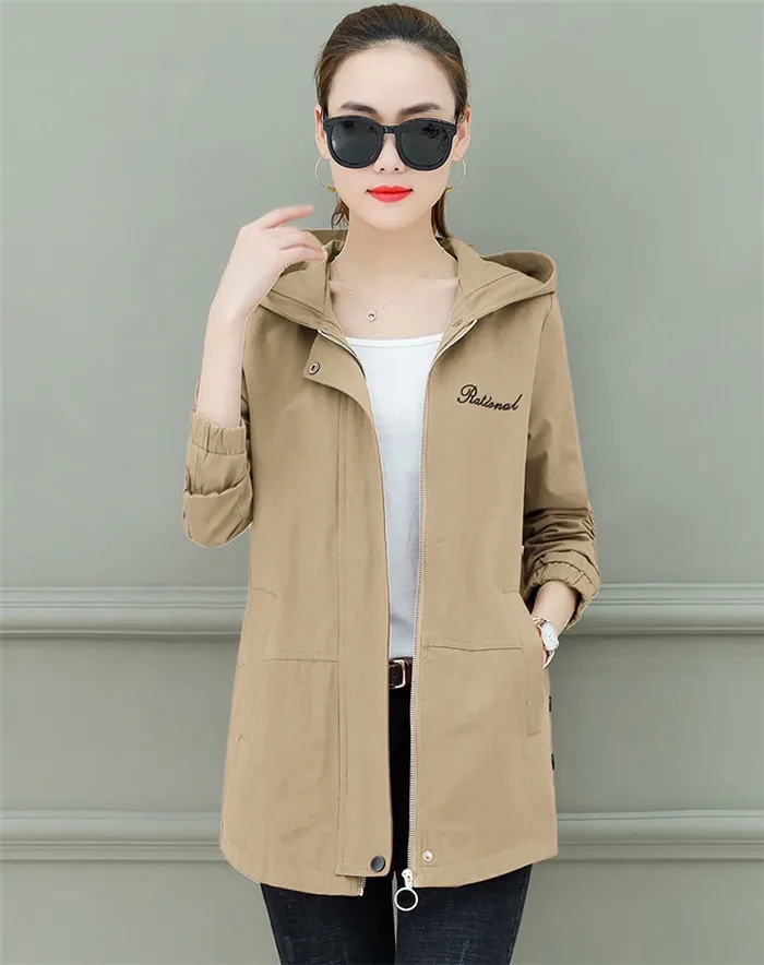 Новая модная короткая женская куртка с капюшоном,, весна-осень, повседневные топы, ветровка для женщин, плюс размер, на молнии, хлопковое пальто для женщин, H799