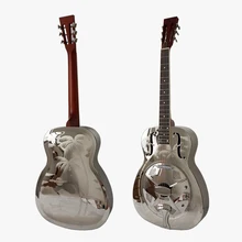 Aiersi Brand Hawaii Tree Palm Pattern O Style Brass Body Electric Resonator Guitar A38-BCHE