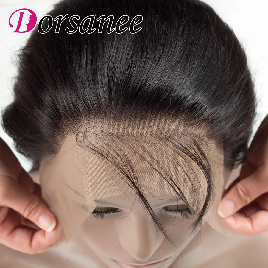 Dorsanee Brazilian Straight Lace Closure 134 Human Hair Weaves 8 to 20 Non Remy Hair Swiss Lace Frontal Natural Hairline 1B# (12)