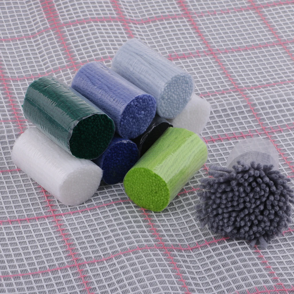 2 Set DIY Animal Latch Hook Kit Embroidery Needlework Supplies for Tapestry Carpet Rug Pillow Mat Cushion 75x57cm
