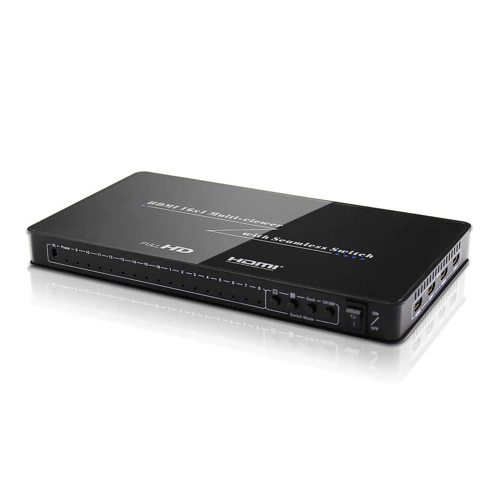 PUZHIJIE HDMI преключатель 16x1 поддерживает 3D 1080 P Светодиодная индикация Разделитель с мультимедийным интерфейсом высокой четкости RJ45 HDMI кабель бесшовные multi-зритель HDMI переключатель с пультом дистанционного управления