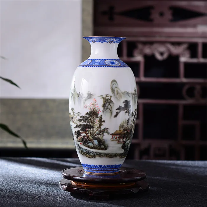 Античная керамическая ваза Цзиндэчжэнь, винтажная ваза, аксессуары для стола, ремесла, снежный цветочный горшок, традиционная фарфоровая ваза в китайском стиле - Цвет: 5