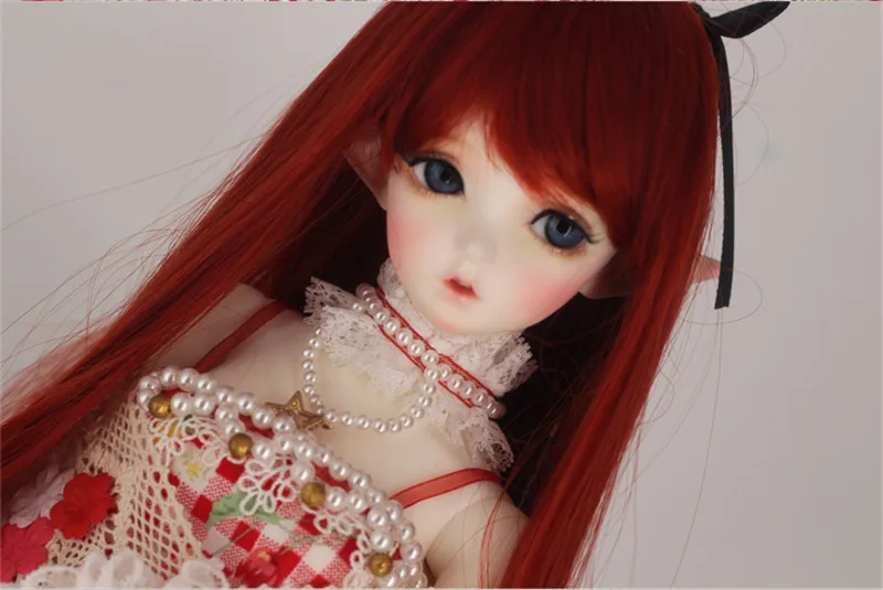 BJD кукольные волосы парики Высокое качество синтетическое волокно длинные кудрявые красные парики для 1/3 bjd куклы - Цвет: T2352