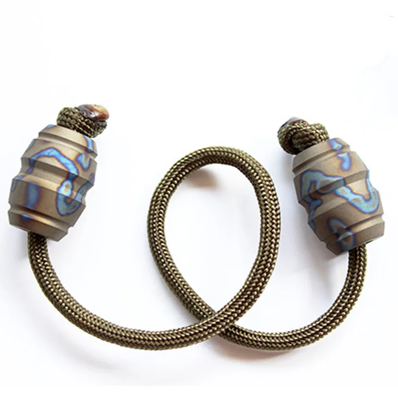

Titanium Alloy Wooden Knife Beads Hanging Buckle Zipper Headphone Pendant EDC Umbrella Rope Pendant