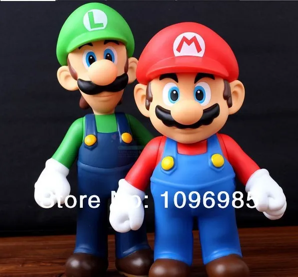 Set 2 pcs New Super Mario Bros Brothers Luigi Toy PVC Action Figures Gift 